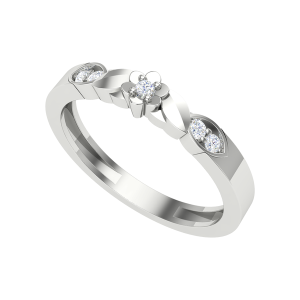 Glittery Loop Diamond Ring-Color_White-Gold