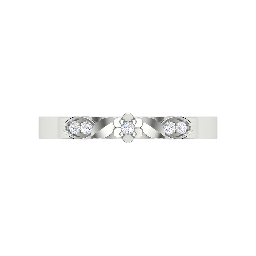 Glittery Loop Diamond Ring-Color_White-Gold