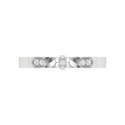 Glittery Loop Diamond Ring-Color_White-Gold