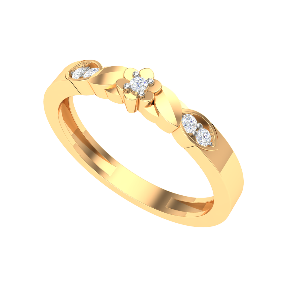 Glittery Loop Diamond Ring-Color_Yellow-Gold