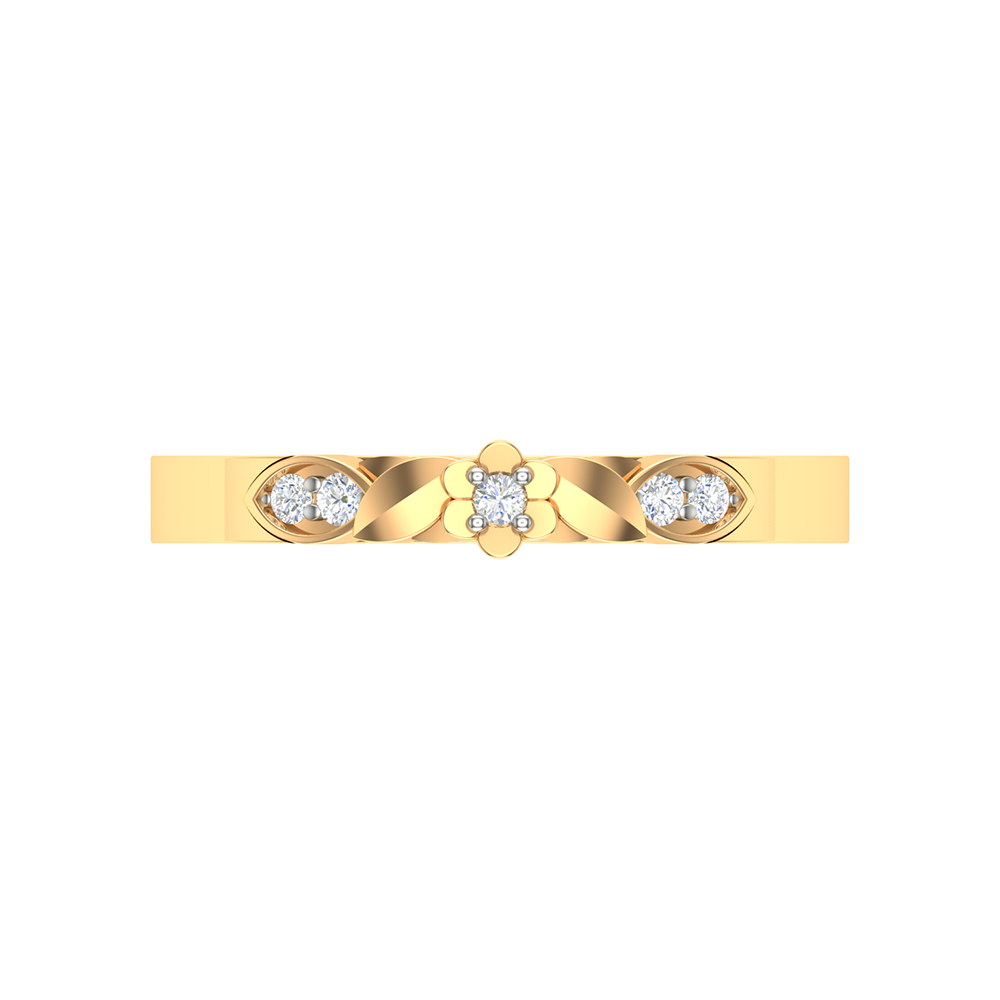 Glittery Loop Diamond Ring-Color_Yellow-Gold