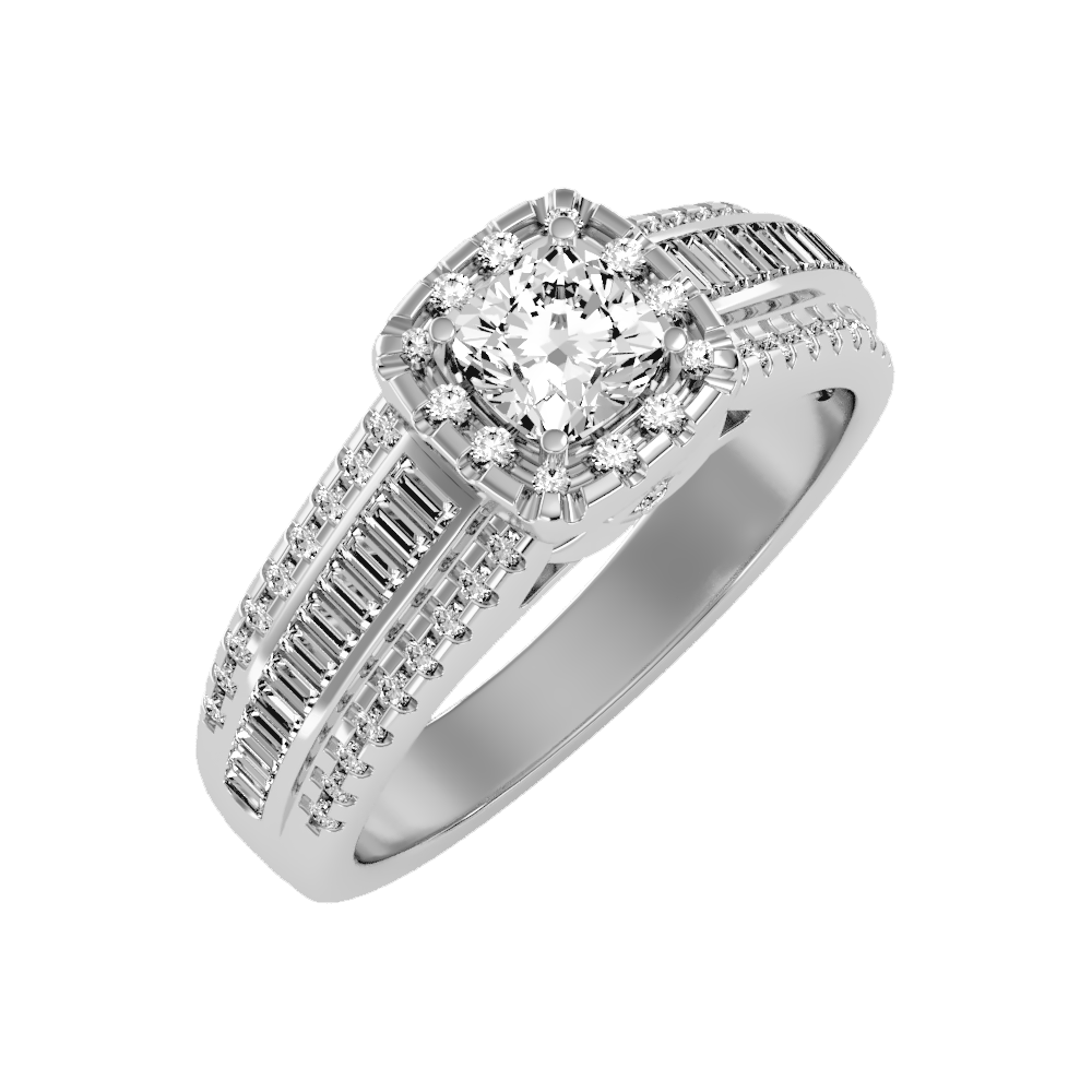 Spectral Halo Solitaire Ring-Color_White-Gold