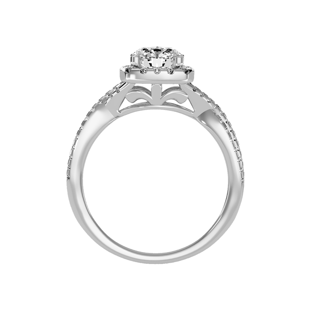 Serene Halo Solitaire Ring