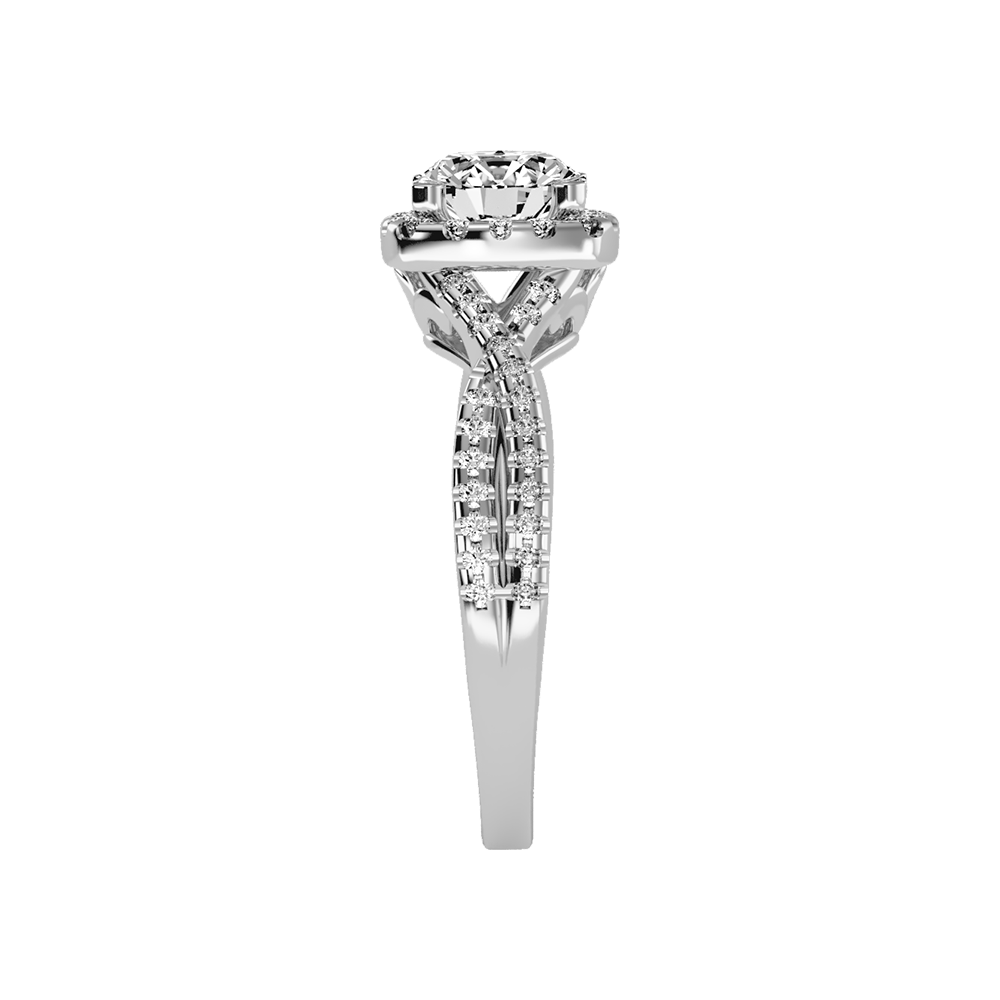 Serene Halo Solitaire Ring