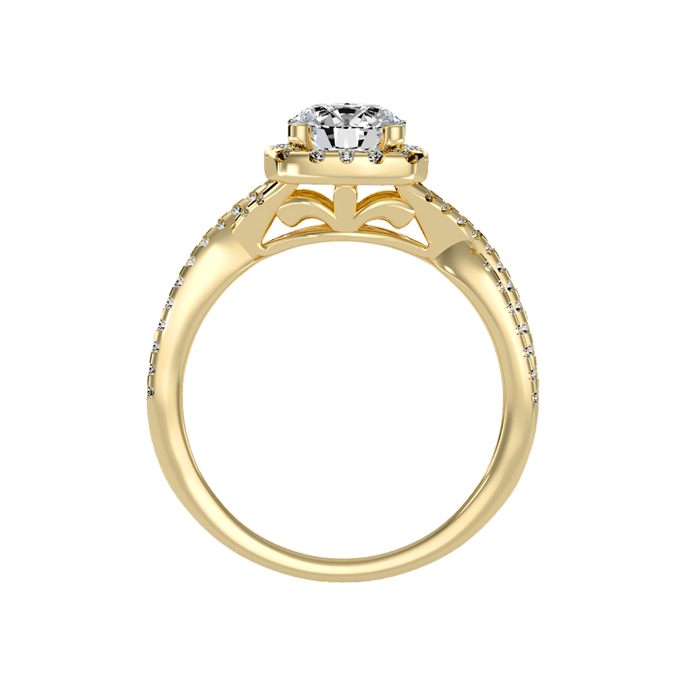 Serene Halo Solitaire Ring