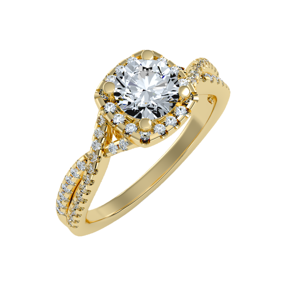 Serene Halo Solitaire Ring-Color_Yellow-Gold