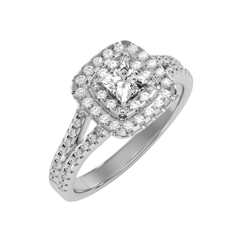 Mystic Halo Solitaire Ring