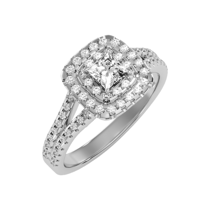 Mystic Halo Solitaire Ring