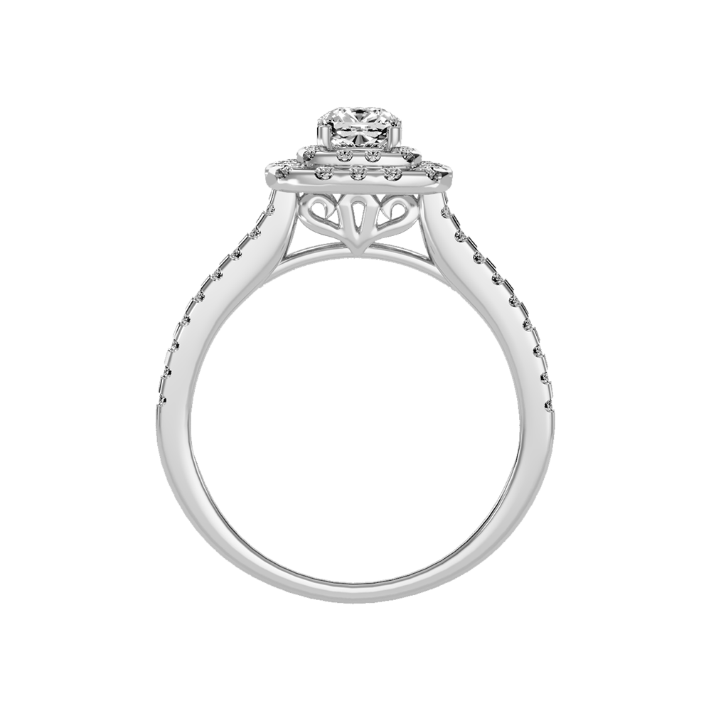 Misty Halo Solitaire Ring