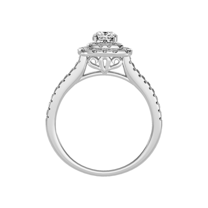 Misty Halo Solitaire Ring