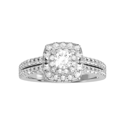 Misty Halo Solitaire Ring