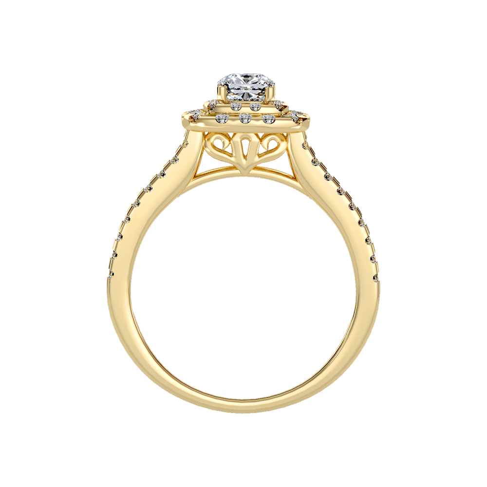 Misty Halo Solitaire Ring