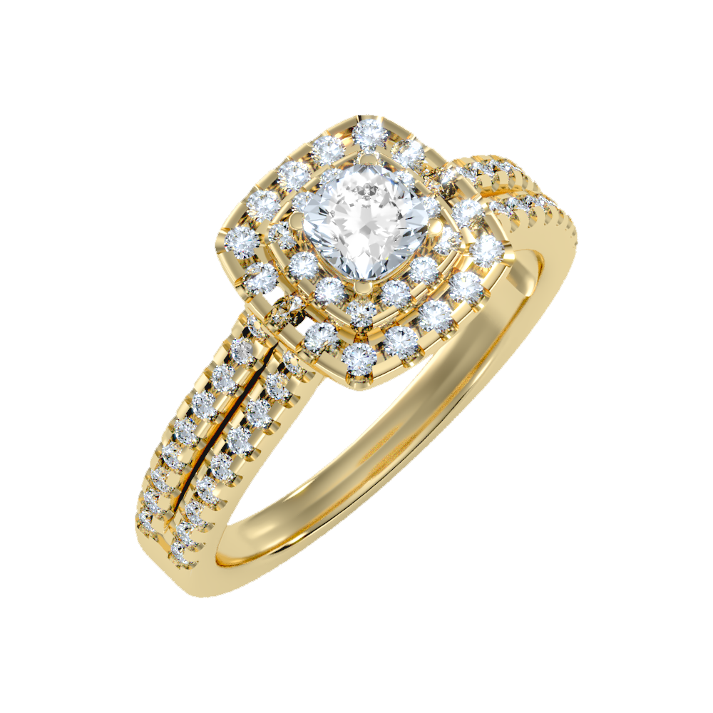 Misty Halo Solitaire Ring-Color_Yellow-Gold