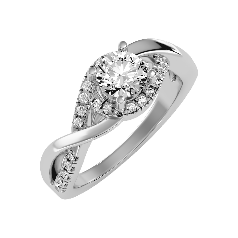 Youthful Halo Solitaire Ring-Color_White-Gold