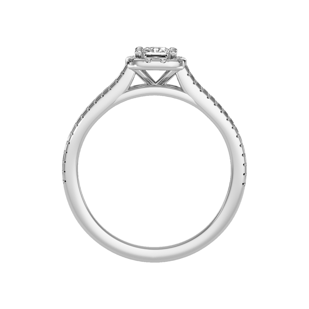 Rustic Halo Solitaire Ring