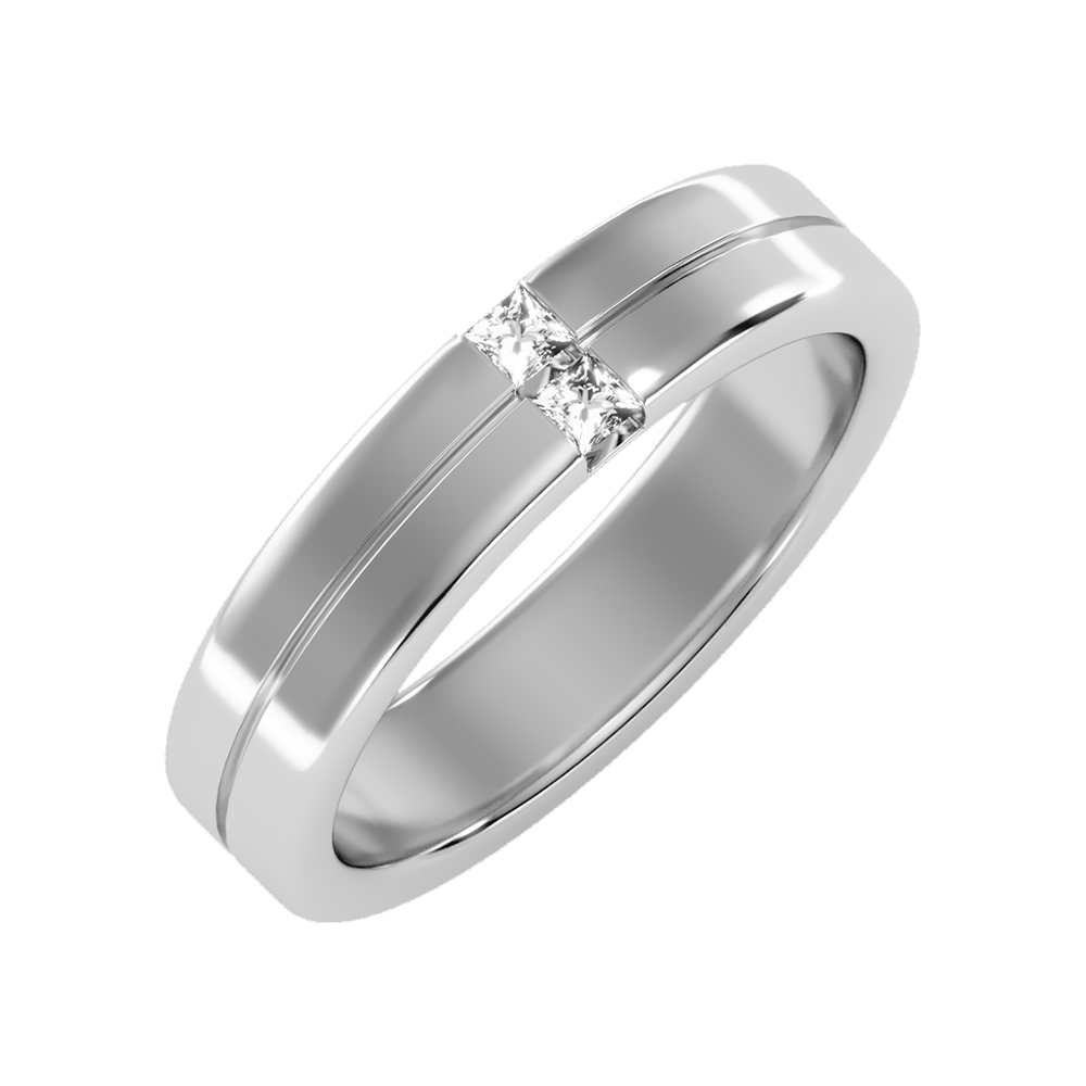 Finest Men's Broad Band Ring-Color_White-Gold