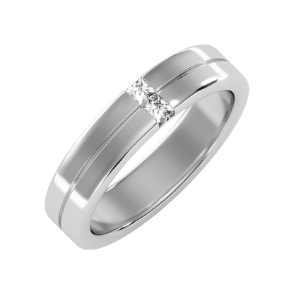 Finest Men's Broad Band Ring-Color_White-Gold