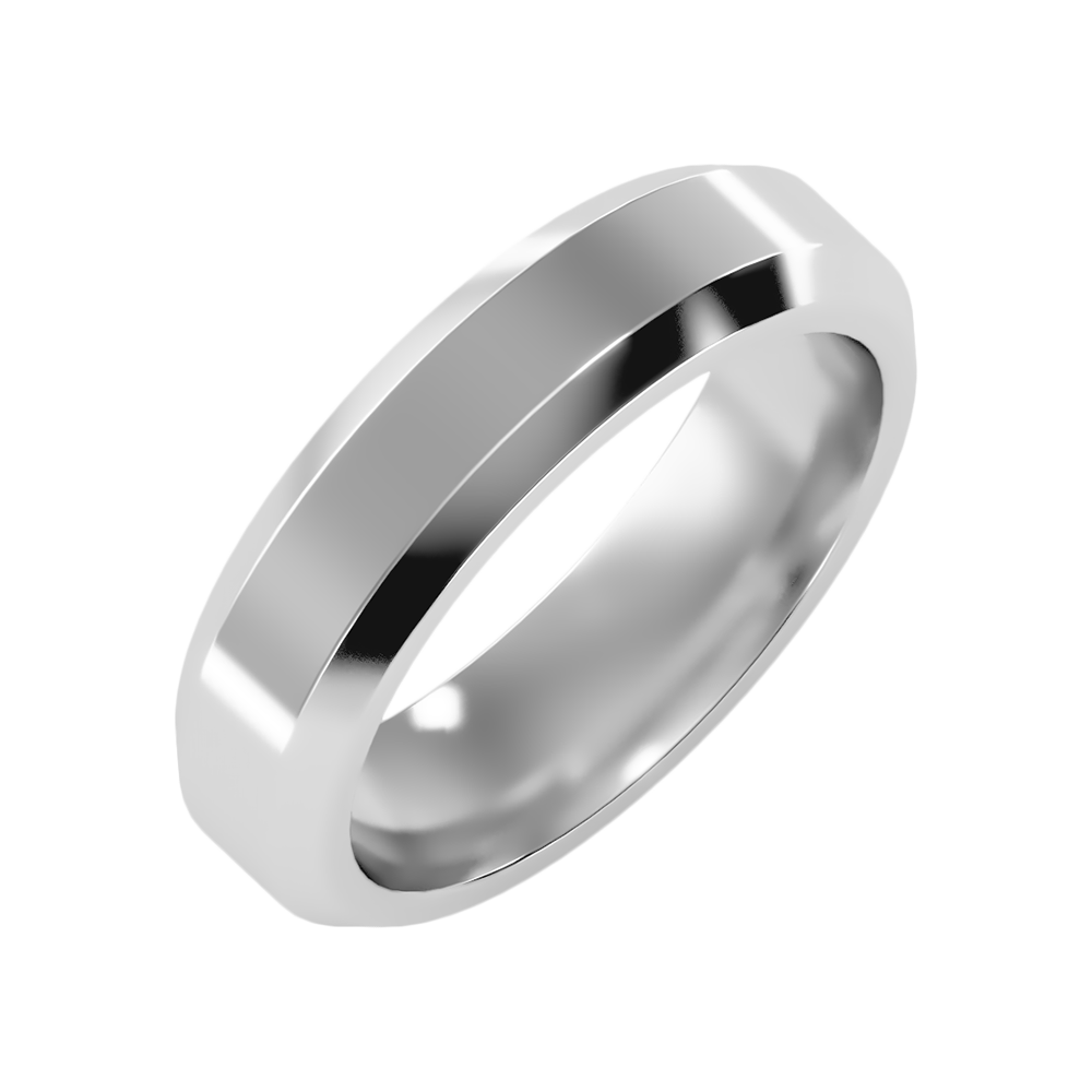 Perfect Men's Broad Band Ring-Color_White-Gold