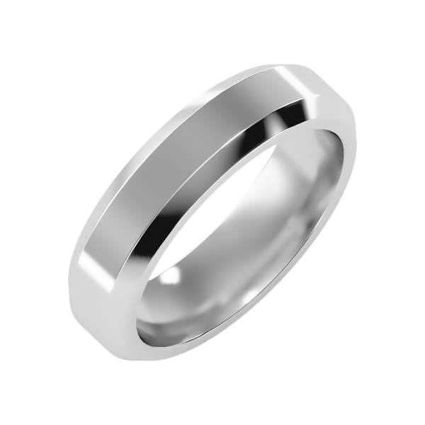 Perfect Men's Broad Band Ring-Color_White-Gold