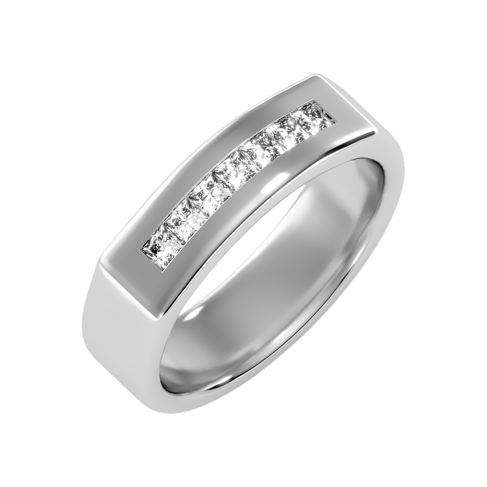 Gleamful Men's Band-Color_White-Gold