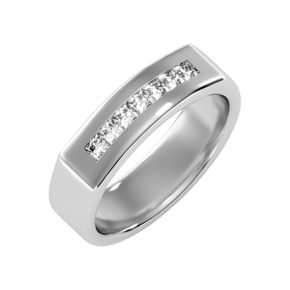 Gleamful Men's Band-Color_White-Gold