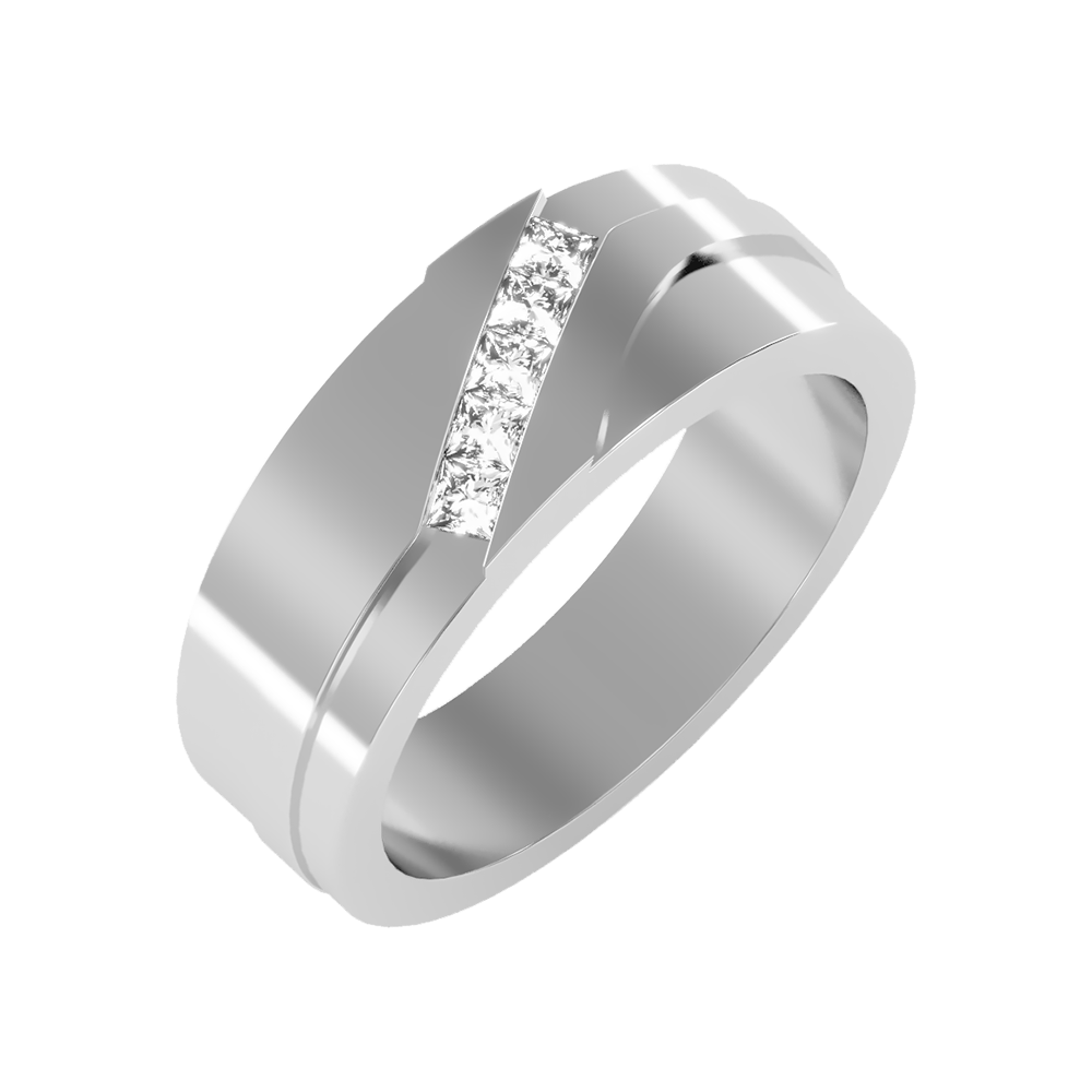 Moonlit Men's Band-Color_White-Gold