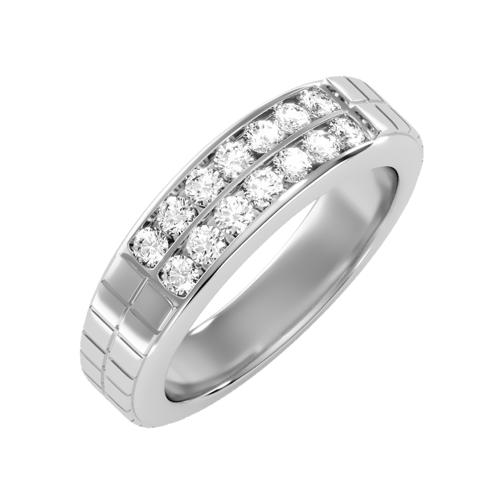 Glitzy Men's Band-Color_White-Gold