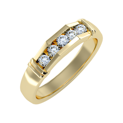 Dazzle Men's Broad Band Ring-Color_Yellow-Gold