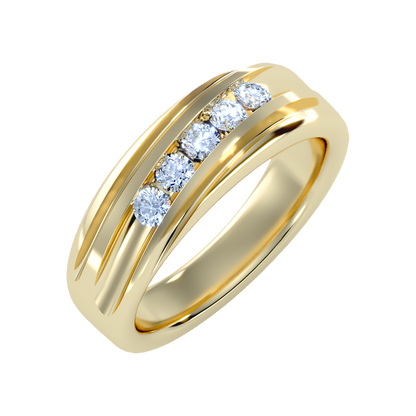 Tinged Men's Broad Band Ring-Color_Yellow-Gold