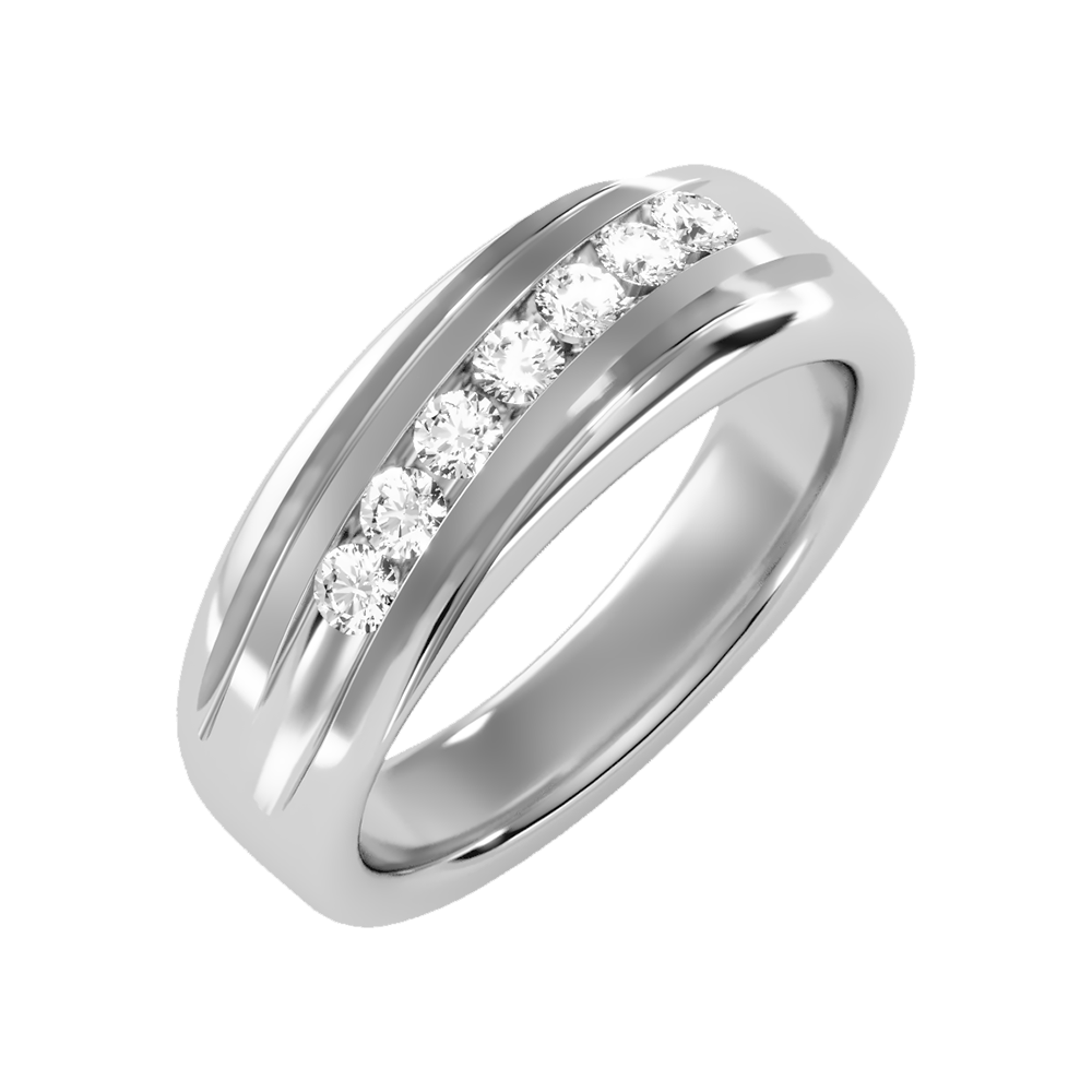 Alluring Men's Broad Band Ring-Color_White-Gold