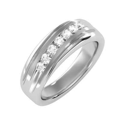 Alluring Men's Broad Band Ring-Color_White-Gold