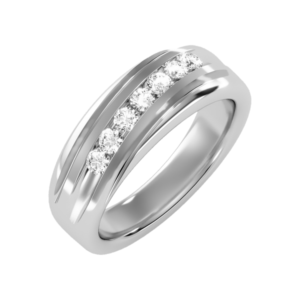 Alluring Men's Broad Band Ring-Color_White-Gold