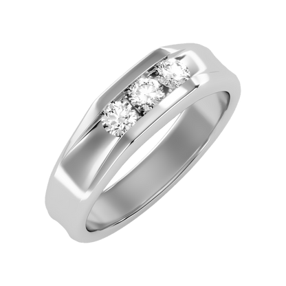 Angelic Men's Broad Band Ring-Color_White-Gold