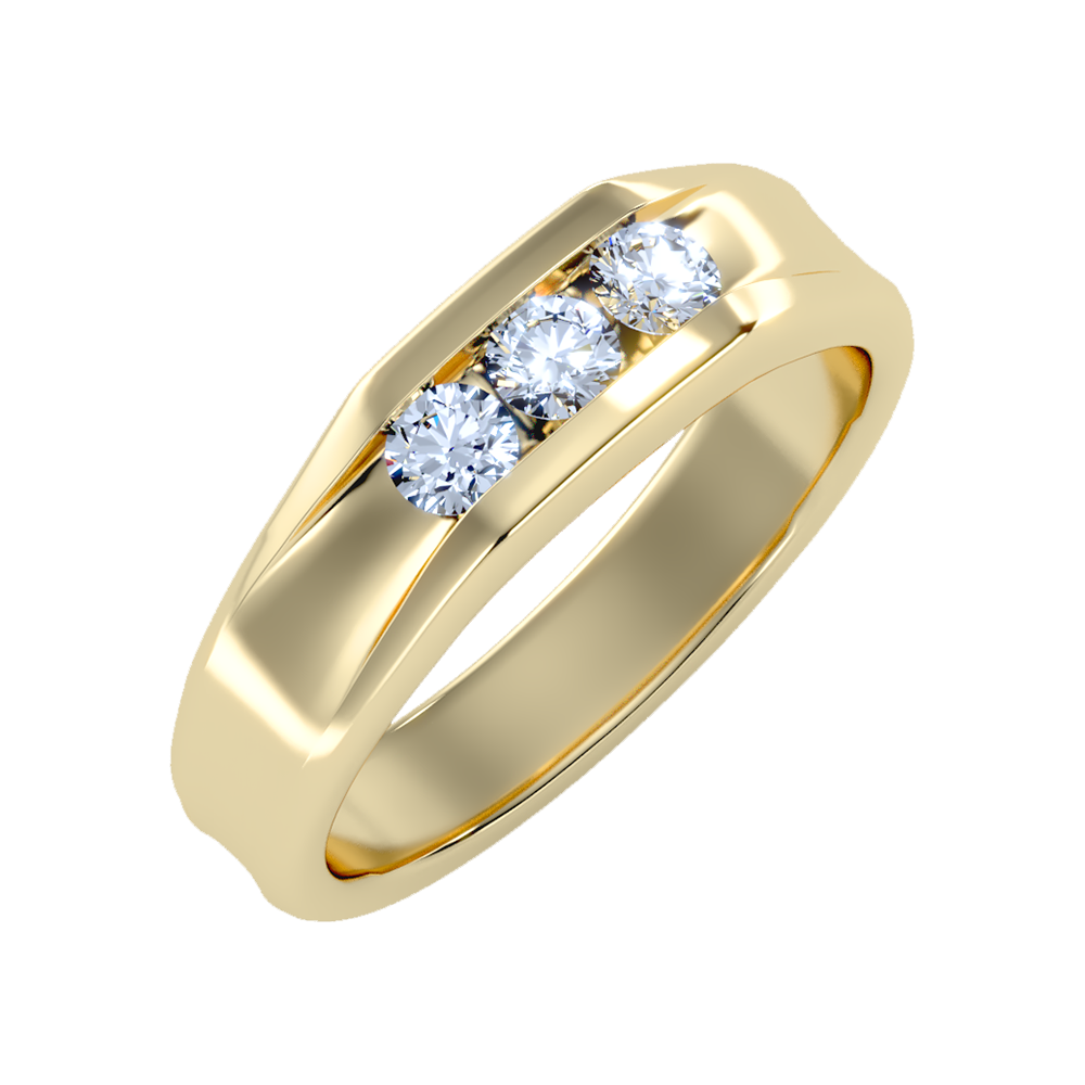 Angelic Men's Broad Band Ring-Color_Yellow-Gold