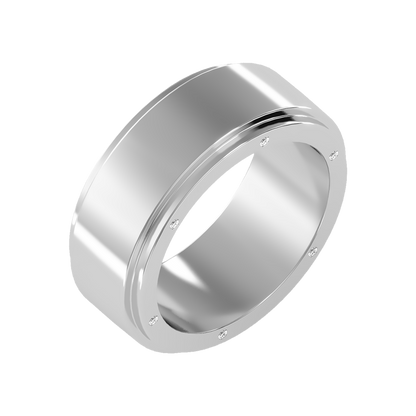 Divine Men's Broad Band Ring-Color_White-Gold