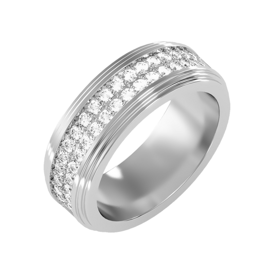 Marvelous Men's Broad Band Ring-Color_White-Gold