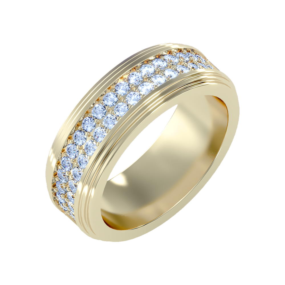 Marvelous Men's Broad Band Ring-Color_Yellow-Gold