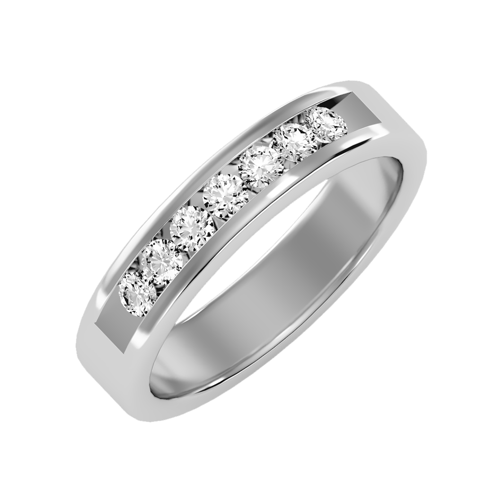 Graceful Broad Band Ring-Color_White-Gold