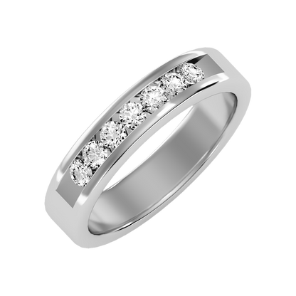 Graceful Broad Band Ring-Color_White-Gold