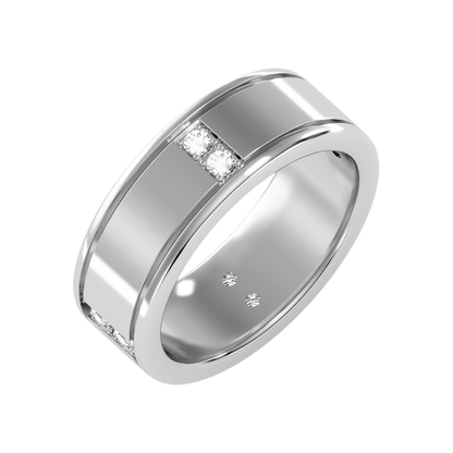 Ravishing Men's Broad Band Ring-Color_White-Gold