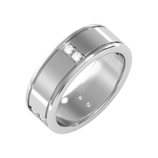 Ravishing Men's Broad Band Ring-Color_White-Gold