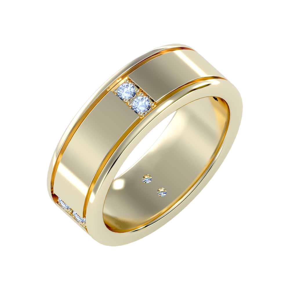 Ravishing Men's Broad Band Ring-Color_Yellow-Gold