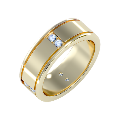 Ravishing Men's Broad Band Ring-Color_Yellow-Gold