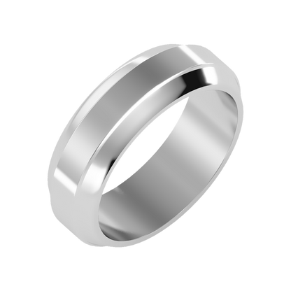 Admirable Men's Broad Band Ring-Color_White-Gold