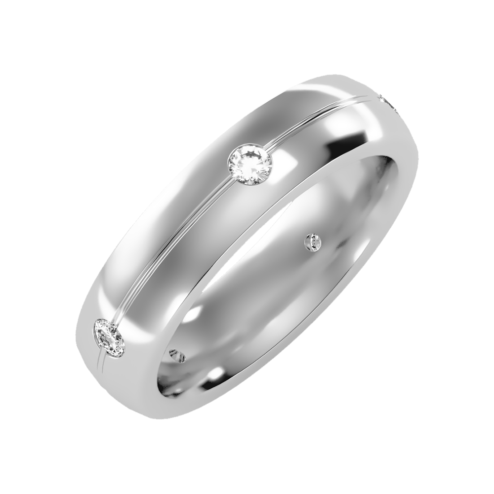 Phoenix Men's Broad Band Ring-Color_White-Gold