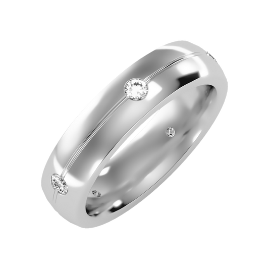 Phoenix Men's Broad Band Ring-Color_White-Gold