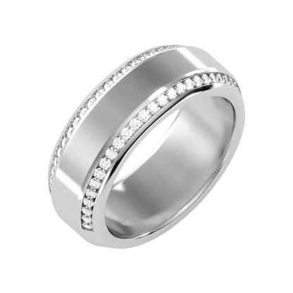 Precision Men's Broad Band Ring-Color_White-Gold