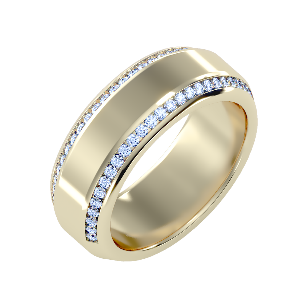 Precision Men's Broad Band Ring-Color_Yellow-Gold