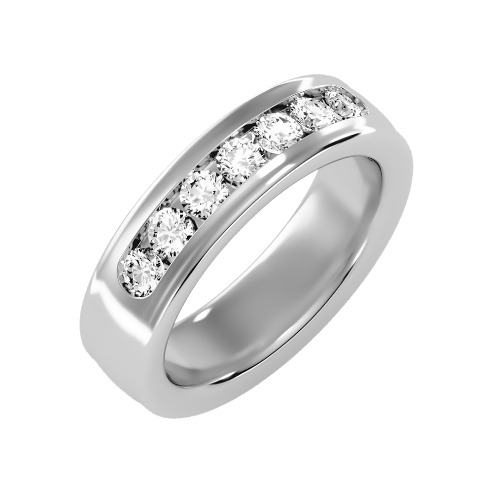 Apex Men's Broad Band Ring-Color_White-Gold