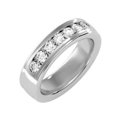 Apex Men's Broad Band Ring-Color_White-Gold